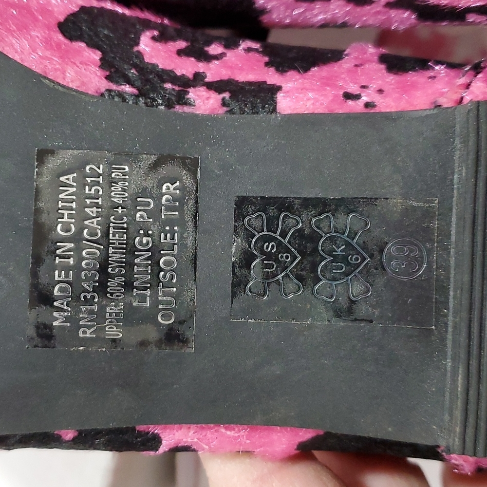 Abbey Dawn by Avril Lavigne Rebel Yell Punk Flattie in Hot Pink, skull - Picture 13 of 15